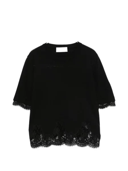 Scurt tricou Ermanno Firenze din dantelă negru