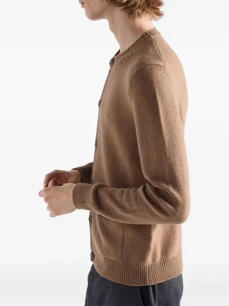 Cardigan Prada din cașmir maro
