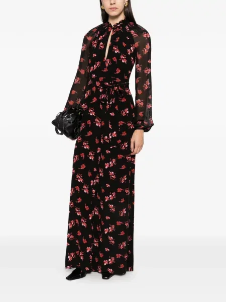 Гащеризон Dvf Diane Von Furstenberg на цветя с принт черно