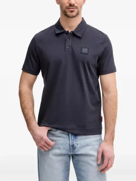 Tricou polo Joop! cu aplicații albastru