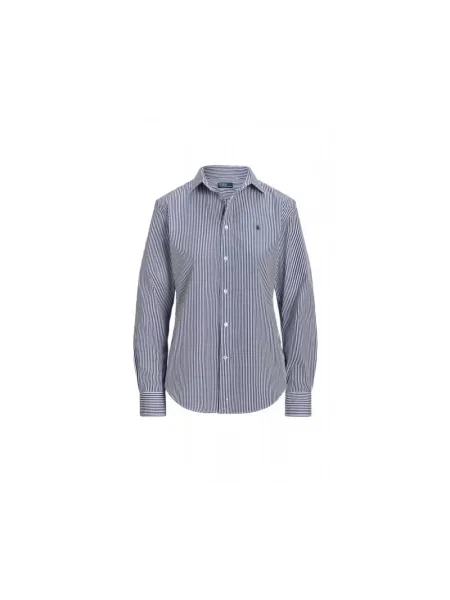 Ralph Lauren Bluzki i koszule Kobieta Wielobarwność XL Pasiasta Koszula Regular z Bawełny Polo Ralph Lauren niebieska