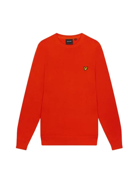 Sweter Lyle & Scott z okrągłym dekoltem czerwony