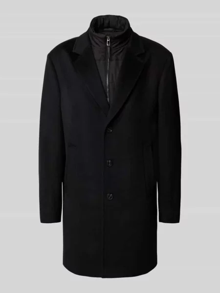 Płaszcz wełniany z efektem dwóch warstw model ‘Morris’ Joop! Collection czarny