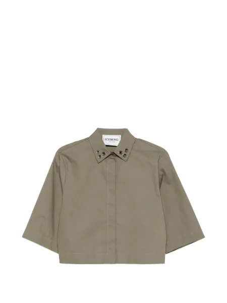 Kołnierzykowy top Iceberg zielony