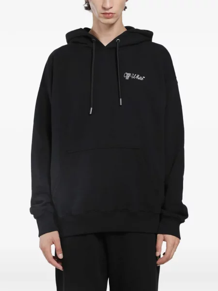 Hanorac cu glugă Off-white cu autograf alb
