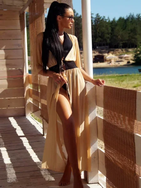 Пляжная туника бежева