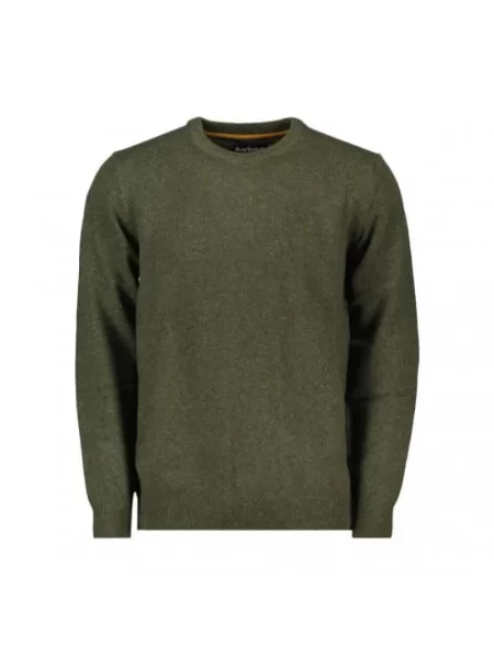 Sweter z mieszanki wełny i jedwabiu z okrągłym dekoltem model TISBURY' Barbour zielony
