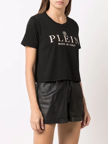 Zkrácené tričko Philipp Plein černé