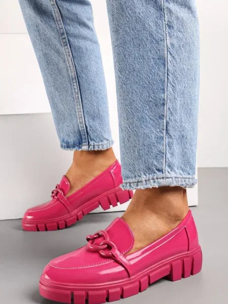 Mocasini Fucsia cu Brant din Piele Iphiasne roz