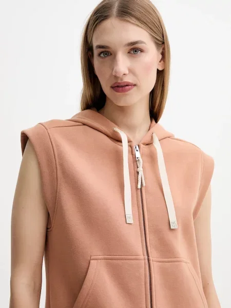 Однотонный свитер Weekend Max Mara с капюшоном коричневый