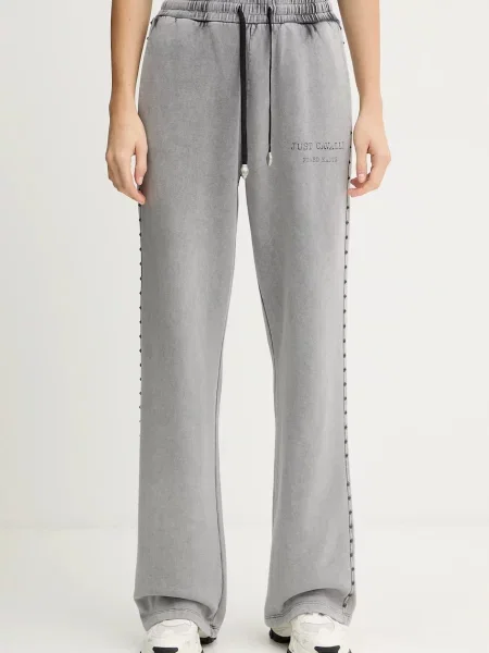 Just Cavalli pantaloni de trening cu imprimeu gri