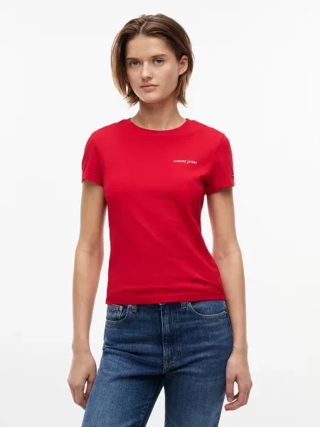 Tommy Jeans Tricou ESS roșu alb