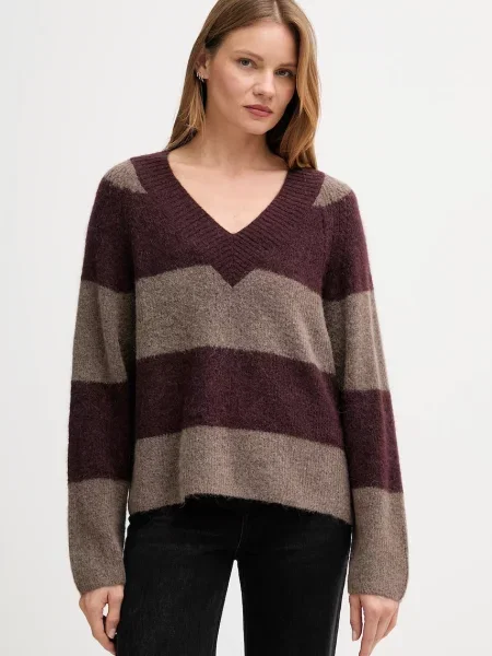 Mos Mosh pulover din amestec de lână TACI bordo