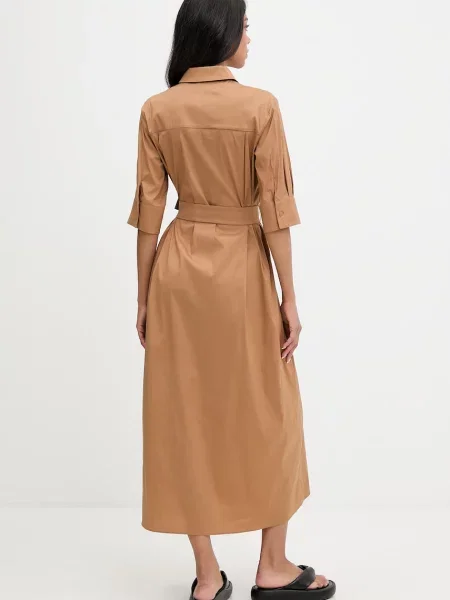 Max Mara Beachwear sukienka plażowa COGNAC brązowa