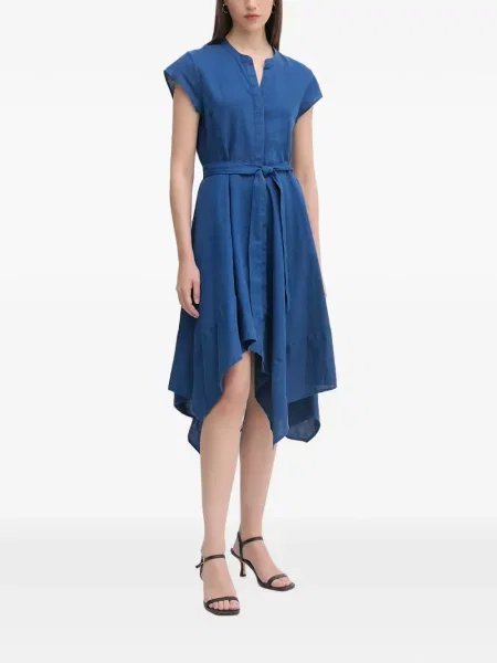 Cu centură rochie midi Dkny albastru