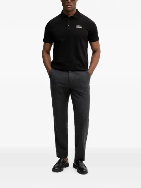 Polo majica Karl Lagerfeld s autogramom crna