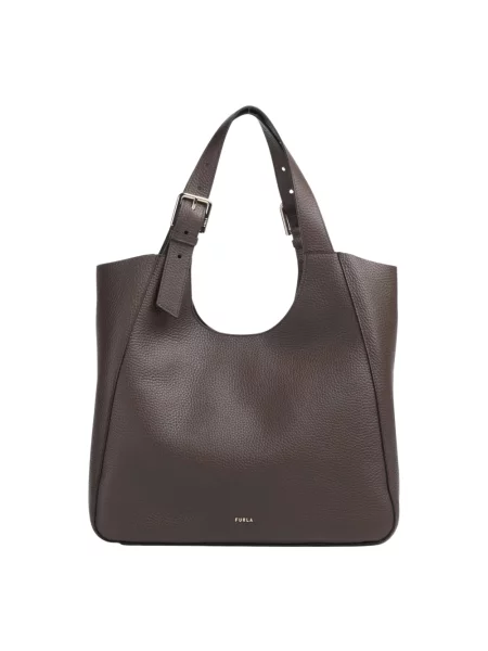Shopperka Furla skórzana brązowa