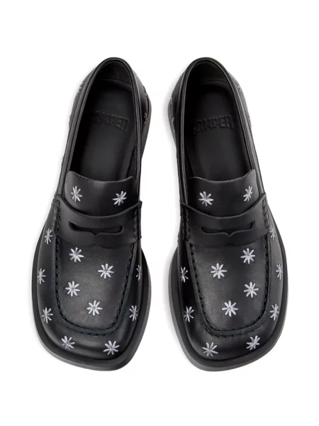 Pantofi loafer Camper cu model floral negru