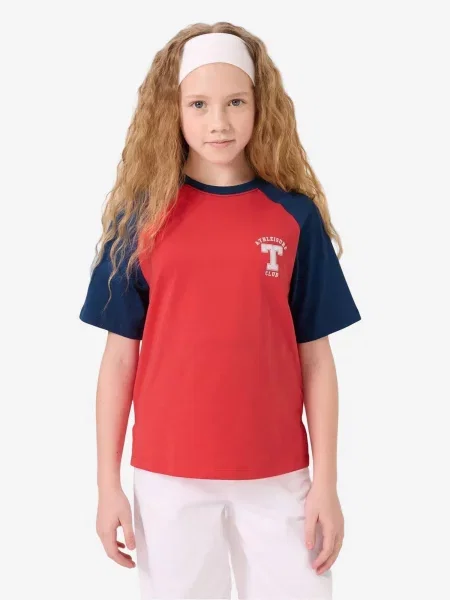 Tommy Life Majica TOMMY T-Shirt mit lockerer Passform Rundhalsausschnitt und Schriftprint miks