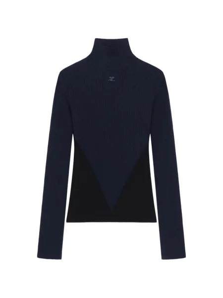 Pulover cu guler înalt heláncă Courreges albastru