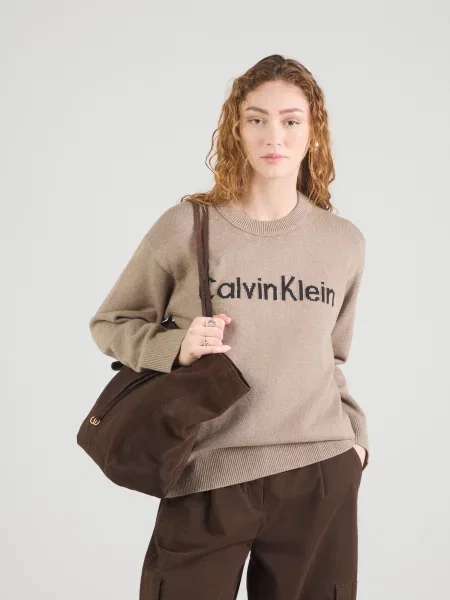 Calvin Klein Jeans Pulover deschis / negru maro