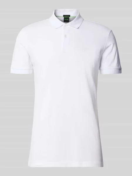 Koszulka polo o kroju regular fit z czystej bawełny model PIO 1' Boss Green biała