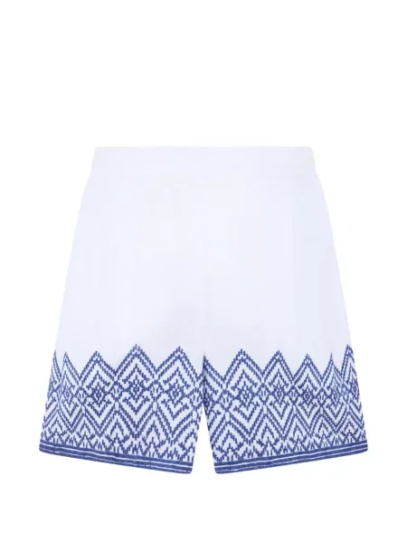 Pantaloni scurți 120% Lino cu broderie alb