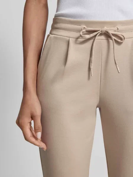 Spodnie dresowe z elastycznym pasem model ‘KATE’ Ichi beżowe