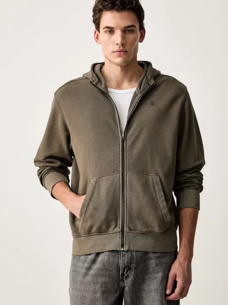 G-Star hanorac cu pentru bărbați din Unit washed full zip hdd verde