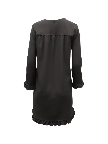 Rochie mini Ganni cu volane de costum negru