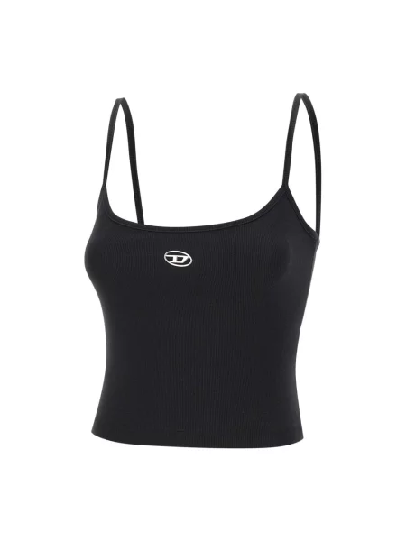 Top Diesel bez rękawów na ramiączkach czarny