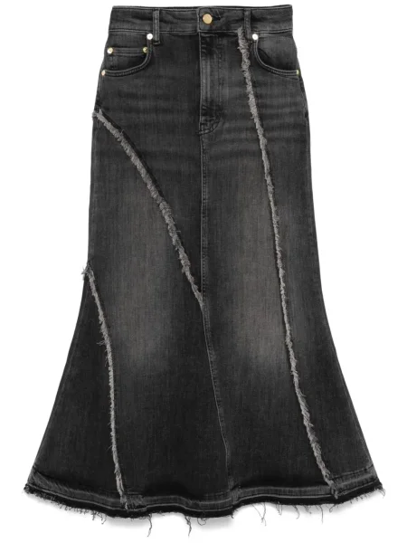 Fustă midi Ganni până la genunchi negru