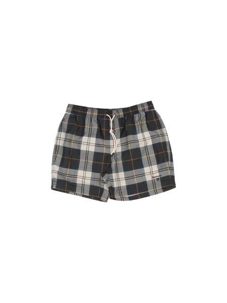 Barbour plavecké šortky pánske Staple Tartan Swim Short zelená