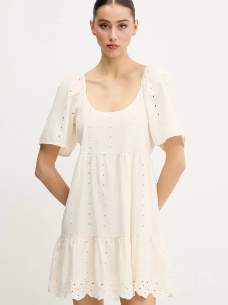 Rip Curl rochie din amestec de in SAN CARLOS mini evazati bej