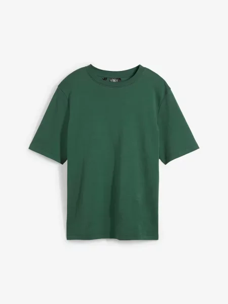 T-shirt z grubej bawełny organicznej zielona