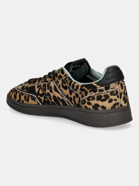 Kožené tenisky Tommy Jeans THE GREENWICH EDGE LEOPARD hnědá