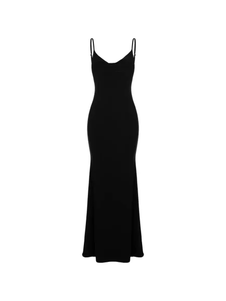 Rochie maxi Hamza din dantelă negru