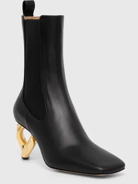 JW Anderson ghete chelsea de piele Chain Heel femei cu drept negru