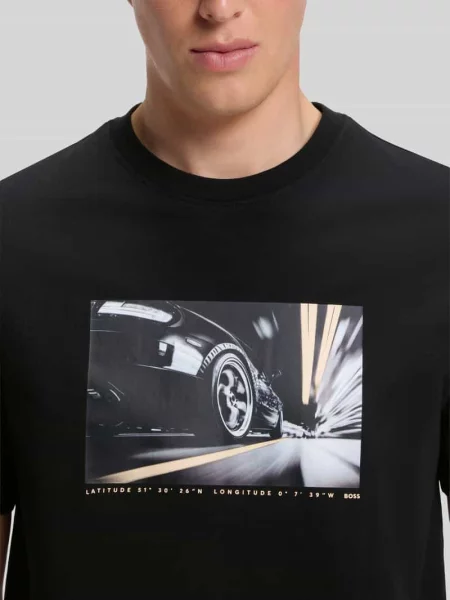 T-shirt o kroju regular fit z czystej bawełny Boss Orange czarna