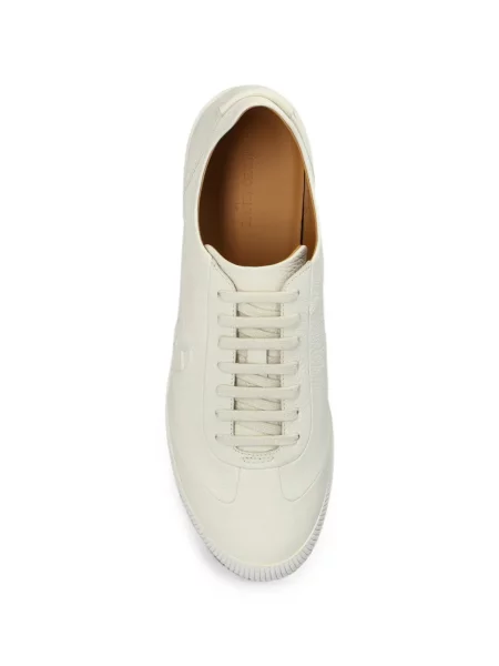 Bőr sneaker Giorgio Armani autogrammal fehér