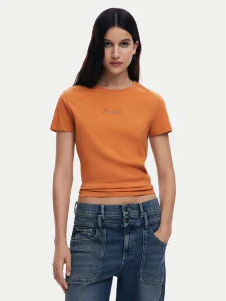 Desigual T-Shirt πορτοκαλί
