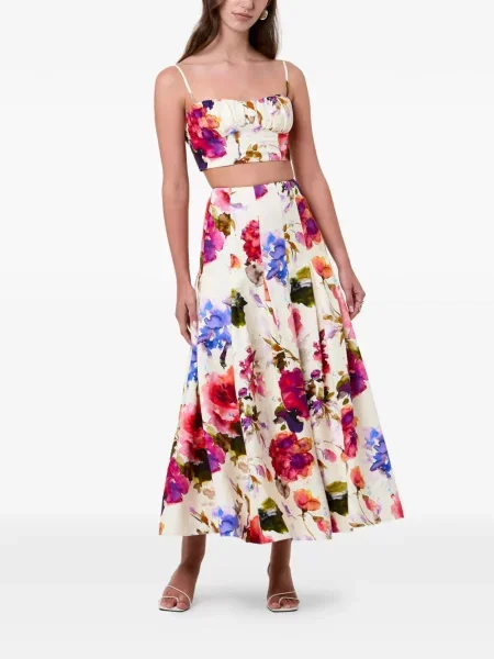 Decupat top Nicholas cu model floral cu imagine