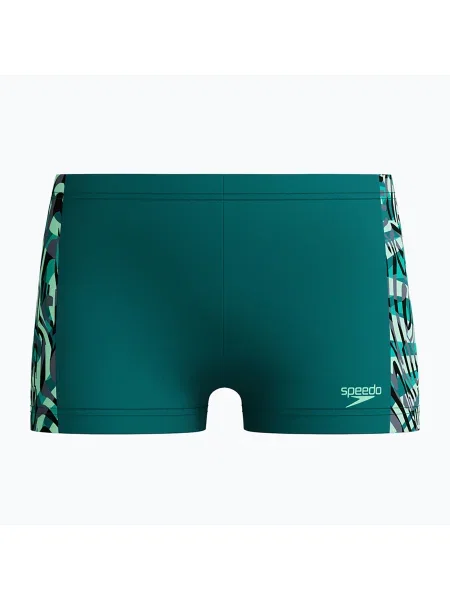 Детски боксерки за плуване Speedo Digital Panel Aquashort deep emerald синьо