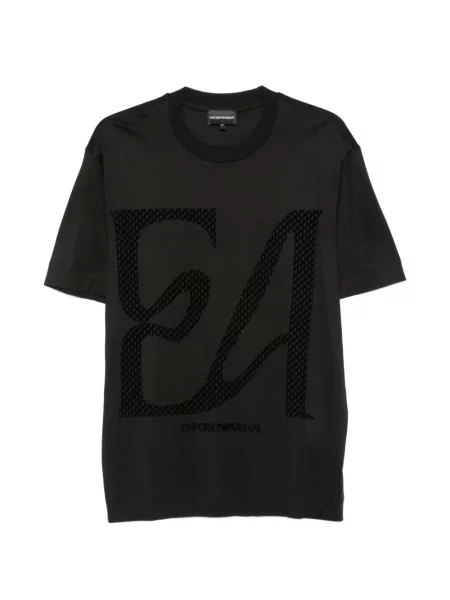 Scurt tricou Emporio Armani cu imagine negru