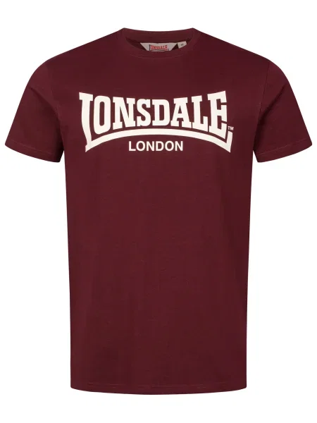 LONSDALE Tricou Fulwood ecru / roşu închis