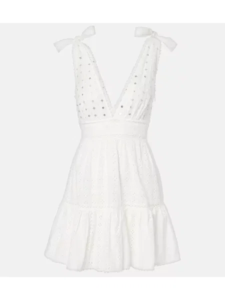 Rochie Poupette St Barth cu broderie alb