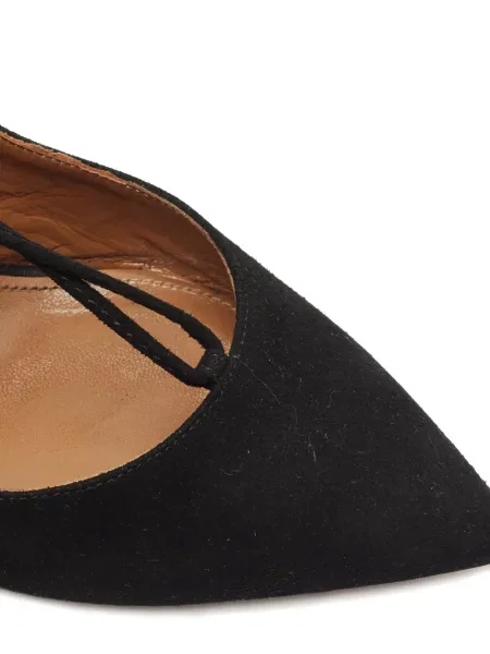 Полуотворени обувки Aquazzura с дантела черно