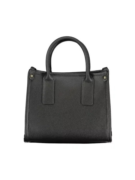 Lniana torebka Valentino Bags czarna