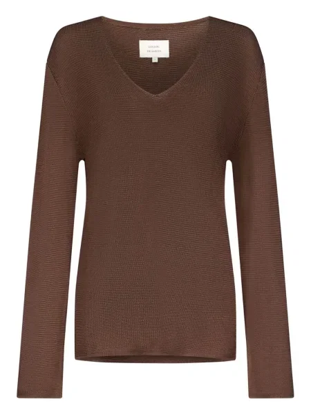 Pulover Loulou De Saison cu decolteu în V maro