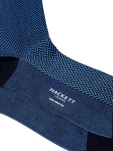 Șosete Hackett London cu model herringbone albastru
